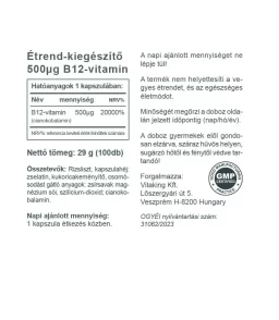 Vitaking B-12 vitamin (100 kapszula) 500µg