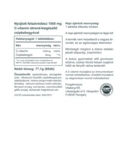 1000mg-os nyújtott felszívódású C-vitamin + csipkebogyó