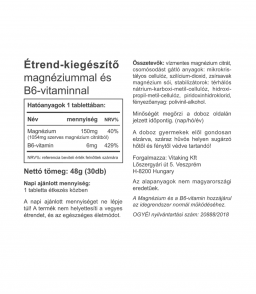 Vitaking Magnézium + B6 (1054mg szerves magnézium citrátból)