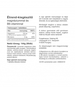 Vitaking szerves Magnézium+B6 vitamin - (magnézium citrát)