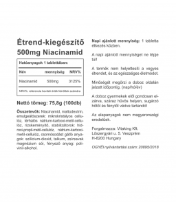 Vitaking Niacinamid (B3 vitamin) 500mg (100db) vitaking.hu