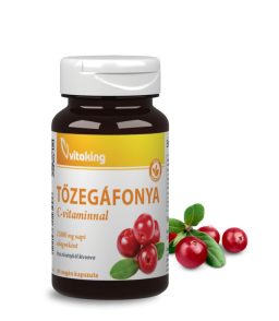 A Vitaking Tőzegáfonya koncentrált, 25:1 arányú kivonatot tartalmaz. 3 kapszulában 504mg kivonattal (12 600 mg friss tőzegáfonyának felel meg)