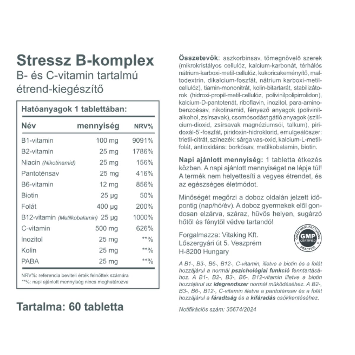 Vitaking® Stressz B-komplex - vásárlóink kedvence!