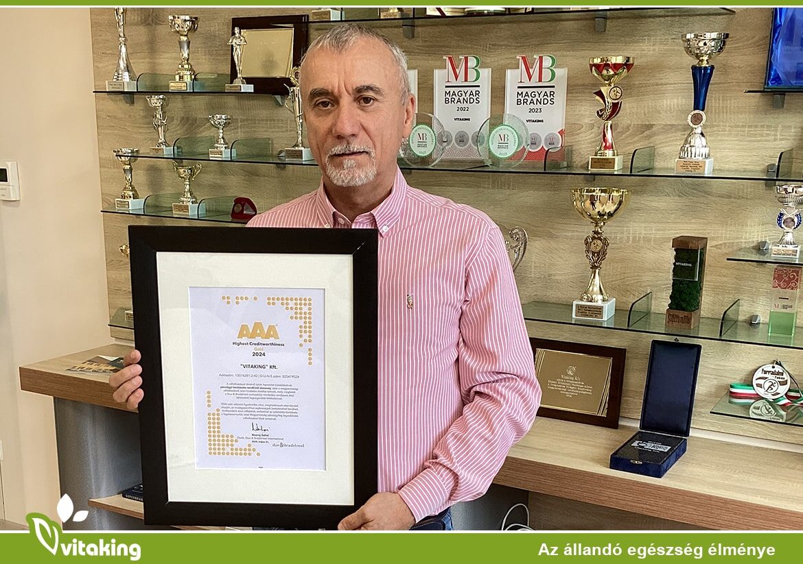 Dun & Bradstreet tanúsítványt kapott a Vitaking Kft. 2024-ben is