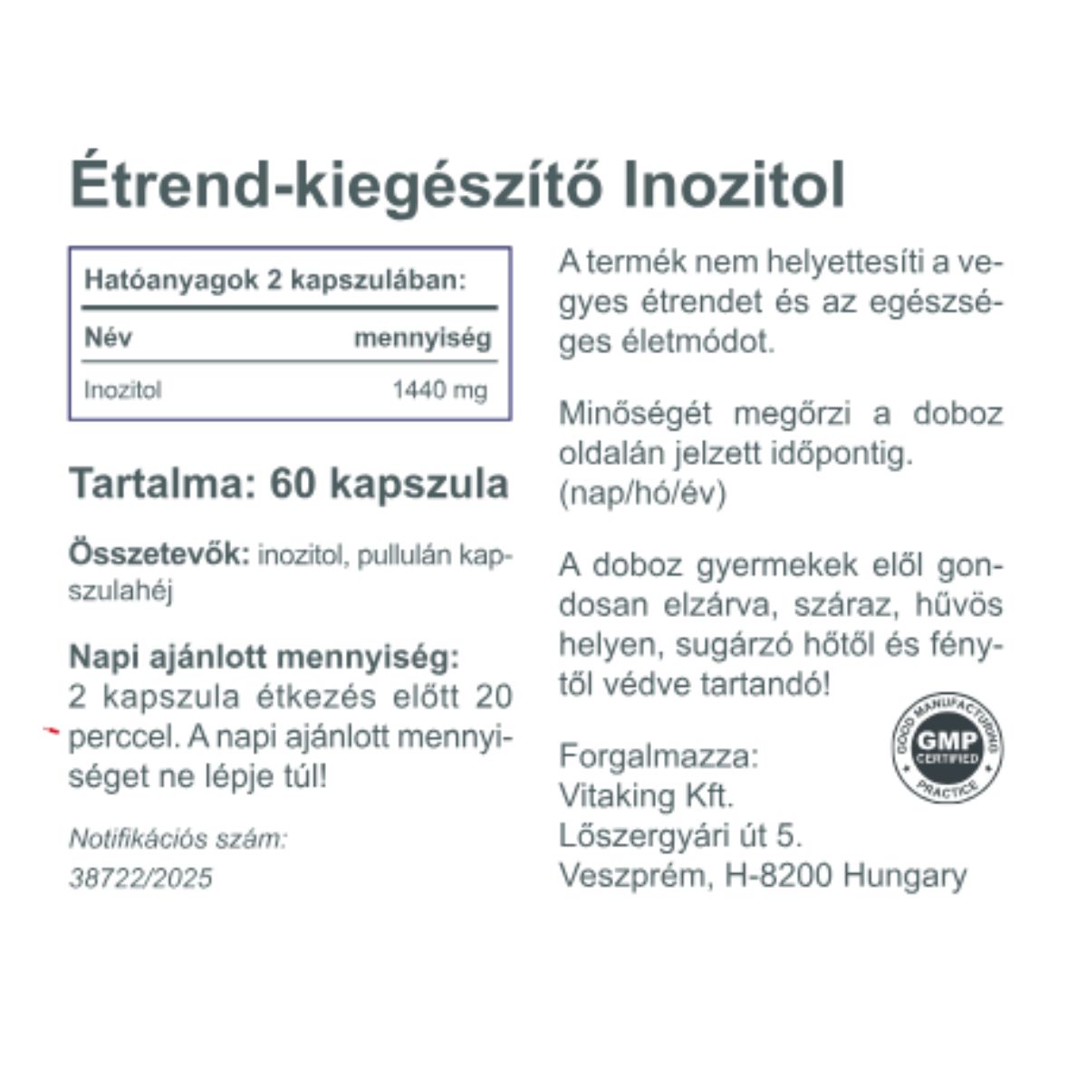 Vitaking Myo Inozitol kapszula – természetesen tiszta döntés